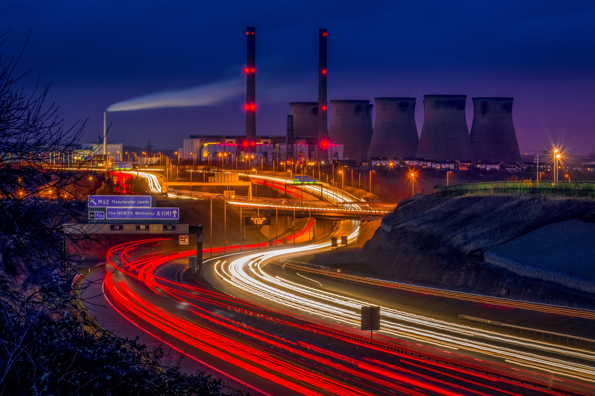 Power infrastructure and grid demand at night