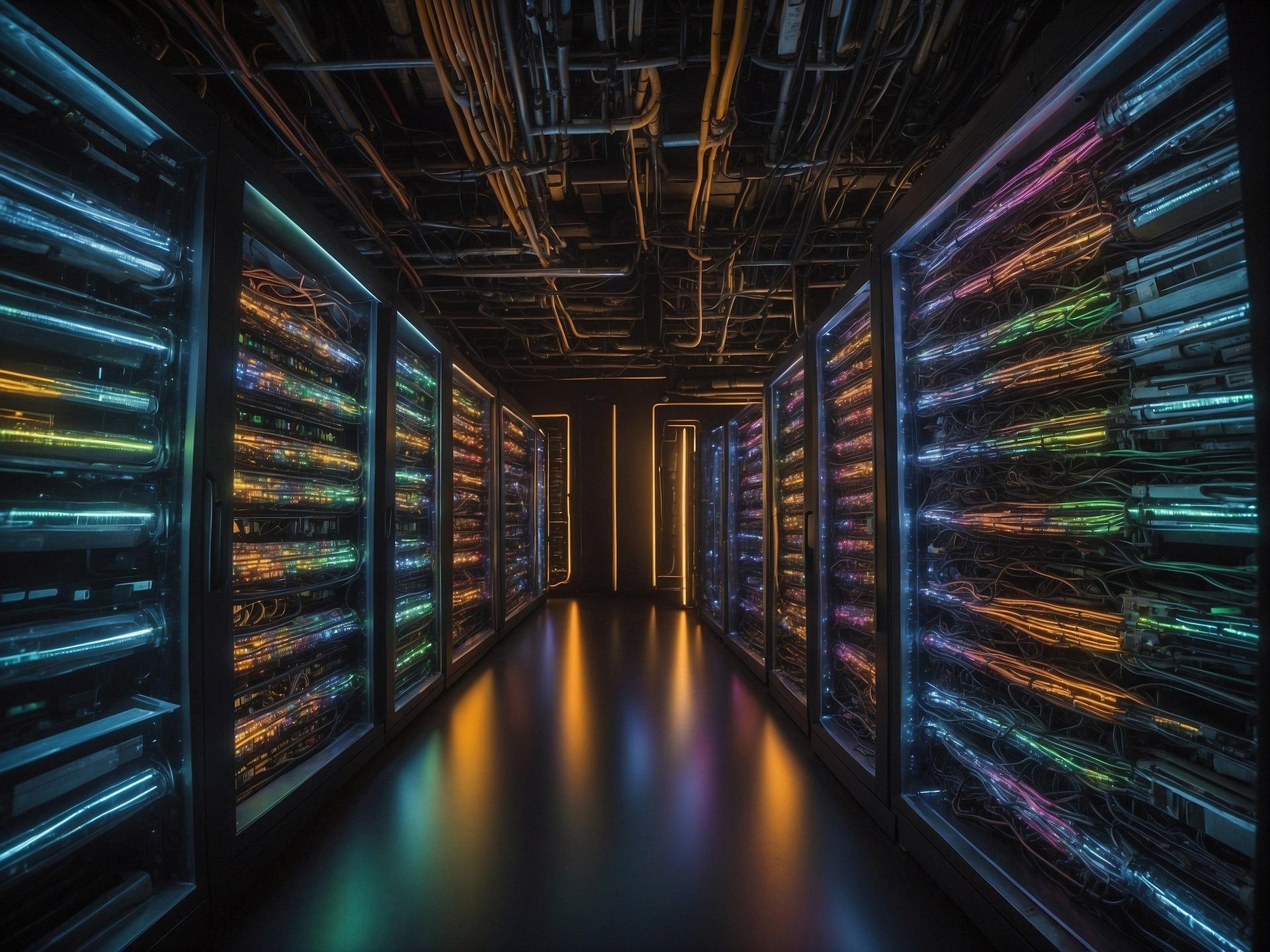 Data center server racks powering AI infrastructure